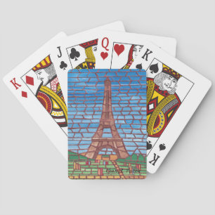 Jeu De Cartes Peinture en mosaïque de la tour Eiffel Jouer aux c