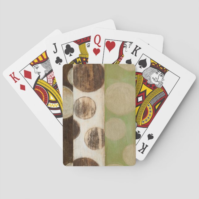 Jeu De Cartes Peinture en panneau de bois de tonalité Terre avec (dos)