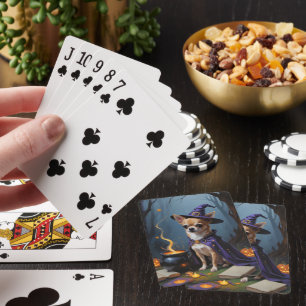 Jeu De Cartes Peinture fantaisiste de chien Chihuahua pour Hallo