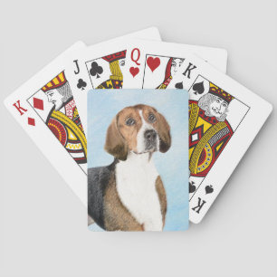Jeu De Cartes Peinture Foxhound en anglais - Joli art original c