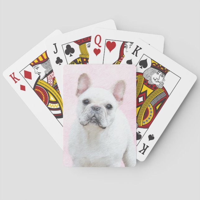 Jeu De Cartes Peinture française de Bulldog (Crème/Blanc) (dos)