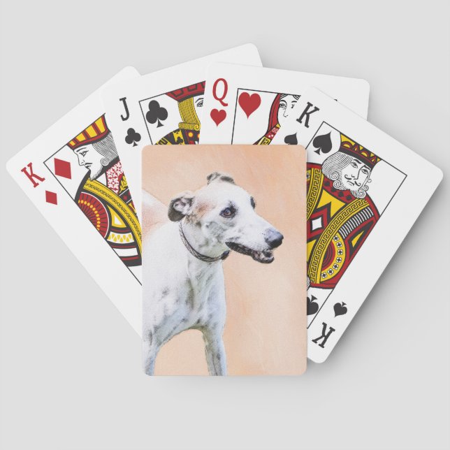 Jeu De Cartes Peinture Greyhound - Cute Original Chien Art (dos)