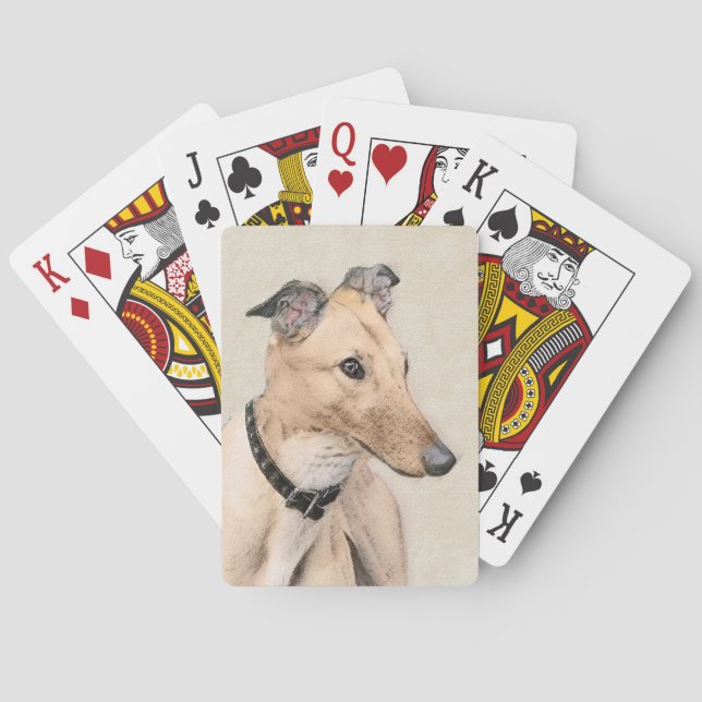Jeu De Cartes Peinture Greyhound - Cute Original Chien Art (dos)