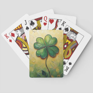 Jeu De Cartes Peinture numérique à l'huile à quatre feuilles