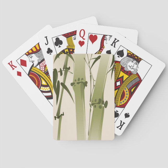 Jeu De Cartes Peinture orientale de style, branches 2 de bambou (dos)