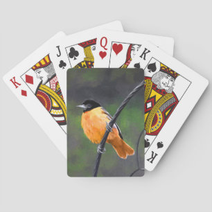 Jeu De Cartes Peinture Oriole - Art Oiseau Original
