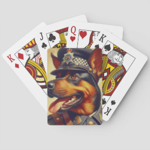 Jeu De Cartes Peinture par Rottweiler rétro