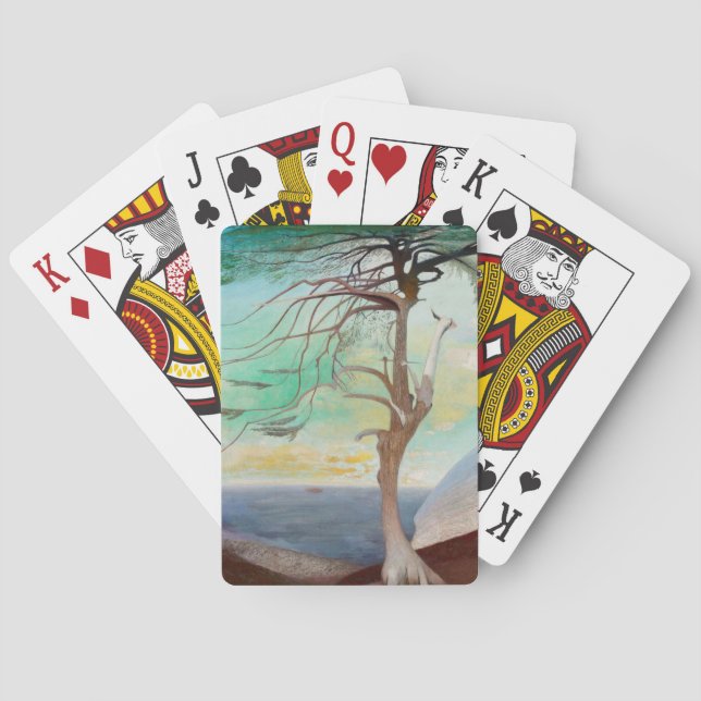 Jeu De Cartes Peinture paysagère du Cèdre solitaire (dos)