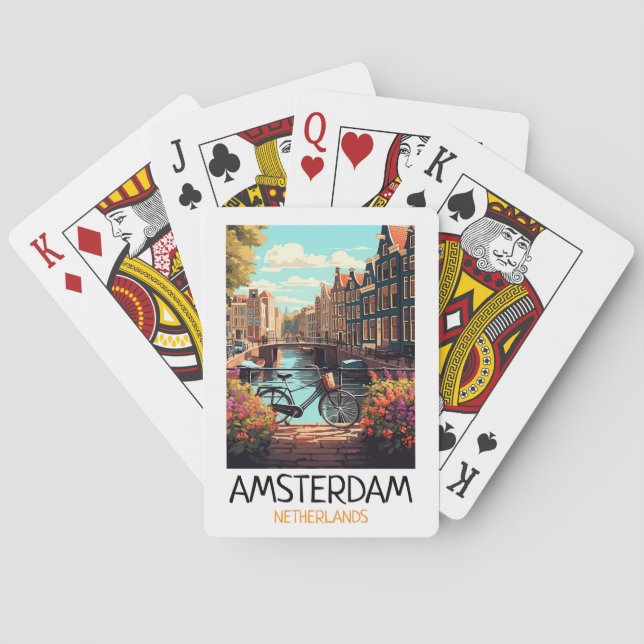 Jeu De Cartes Peinture vintage Amsterdam Pays-Bas (dos)