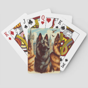 Jeu De Cartes Peinture vintage belge Tervuren