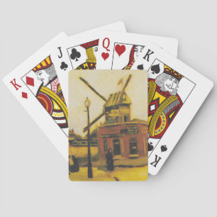 Jeu De Cartes Peinture vintage de Van Gogh Paris Moulin