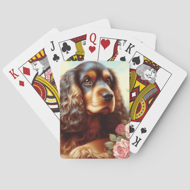 Jeu De Cartes Peinture vintage d'espagne de Cocker (dos)