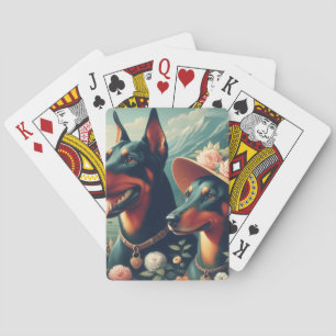 Jeu De Cartes Peinture vintage Doberman