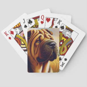 Jeu De Cartes Peinture vintage Shar-Pei