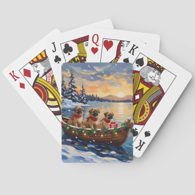 Jeu De Cartes Pékinois Bateau de Noël Vacances (dos)