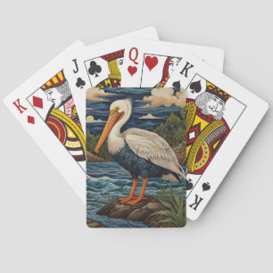 Jeu De Cartes Pélican de mer blanc vintage