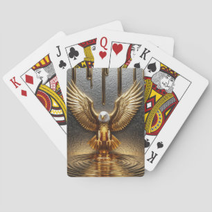 Jeu De Cartes Pendentif Aigle Royal Métallique Liquide 