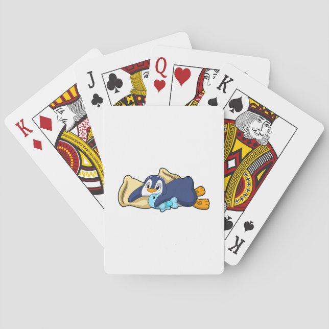 Jeu De Cartes Penguin au coucher avec Coussin (dos)