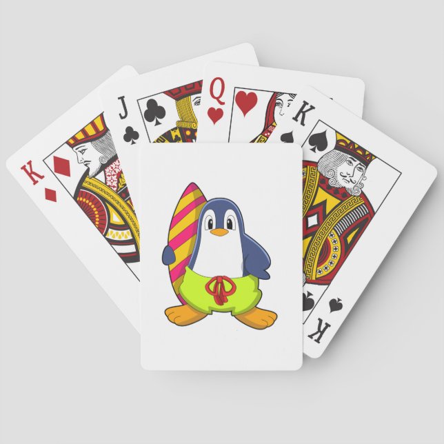 Jeu De Cartes Penguin comme surfer avec Surfer (dos)