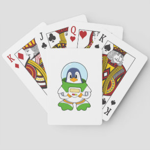 Jeu De Cartes Penguin en astronaute costume