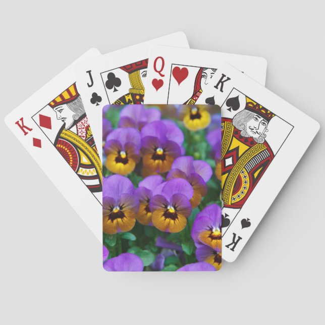 Jeu De Cartes Pensées violettes et dorées (dos)