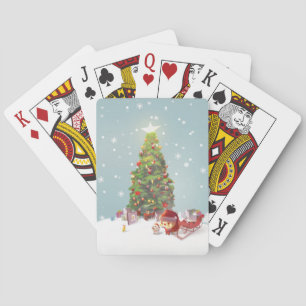 Jeu De Cartes Père Noël avec arbre de Noël