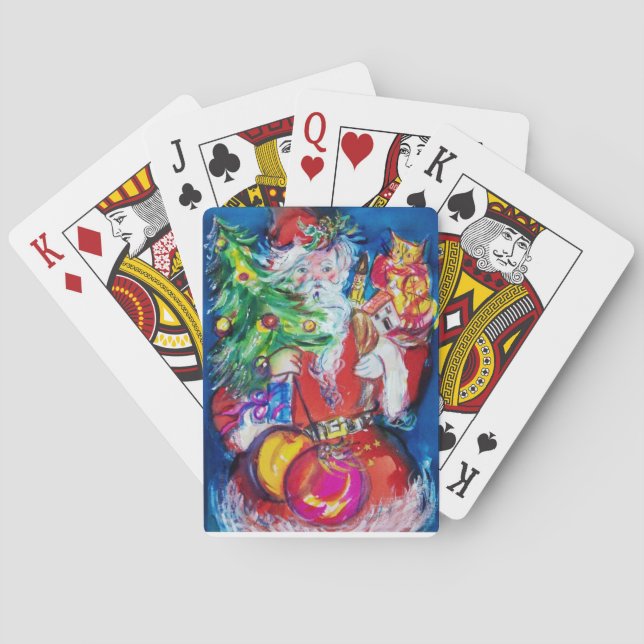 JEU DE CARTES PÈRE NOËL AVEC ARBRE DE NOËL ET CADEAUX (dos)