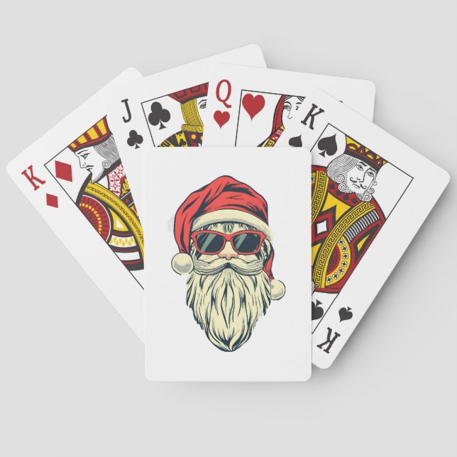 Jeu De Cartes Père Noël avec des lunettes (dos)