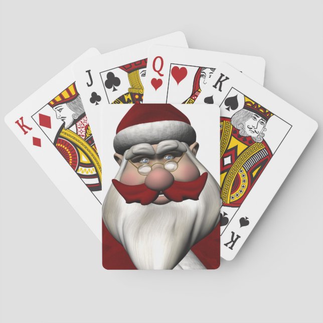 Jeu De Cartes Père Noël Avec Moustache Rouge (dos)