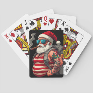 Jeu De Cartes Père Noël de Noël tatoué Street Rebel