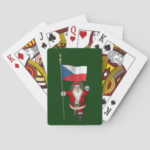 Jeu De Cartes Père Noël Doux Avec Drapeau De République Tchèque
