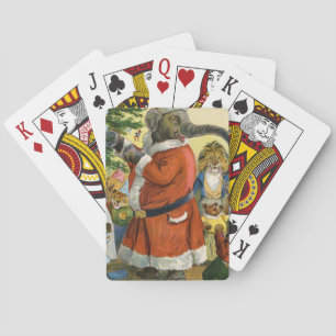 Jeu De Cartes Père Noël Elephant célèbre un Noël animal