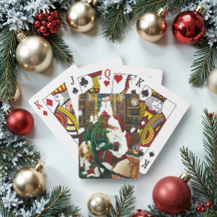Jeu De Cartes Père Noël Fantastique Dragon de Noël Magique Calme