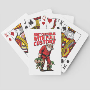 Jeu De Cartes Père Noël Garde Complète Elfes Vacances Drôle Noël