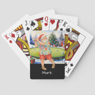 Jeu De Cartes Père Noël golfeur porte une chemise hawaïenne
