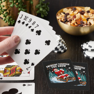 Jeu De Cartes Père Noël jouant au golf Joyeux Noël golfeur