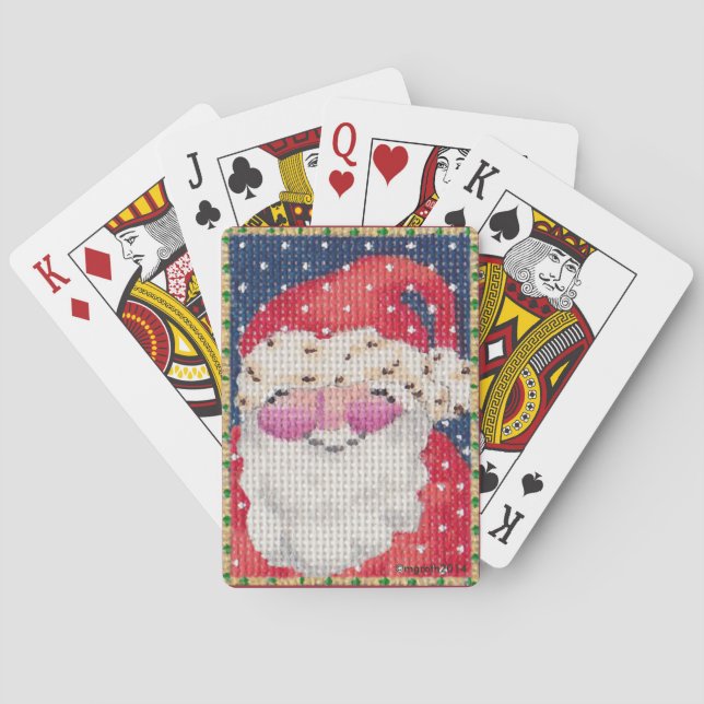 Jeu De Cartes Père Noël jouant aux cartes (dos)