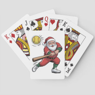 Jeu De Cartes Père Noël Jouer Softball Christmas Player Sport