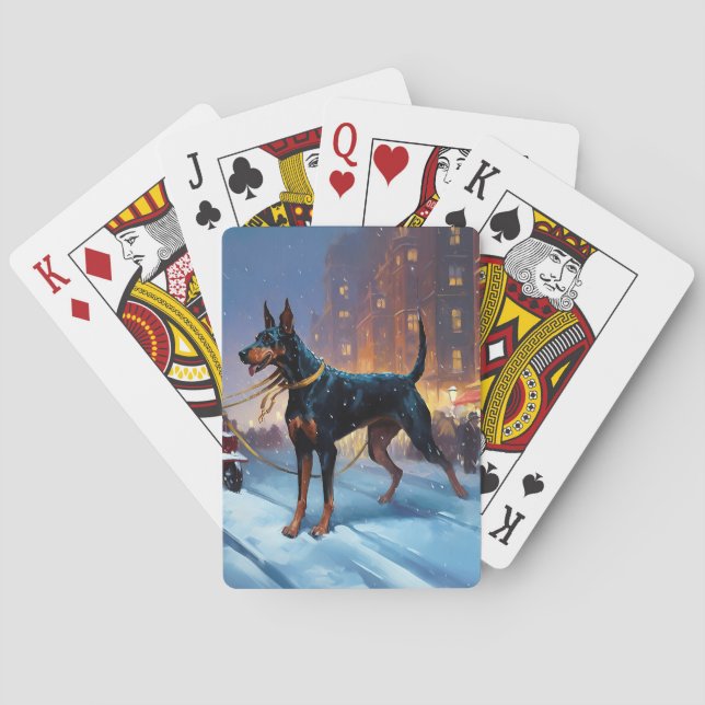 Jeu De Cartes Période de fêtes de Noël Doberman (dos)