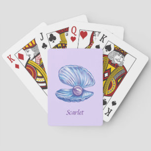 Jeu De Cartes Perle personnalisée de l'océan (violet)