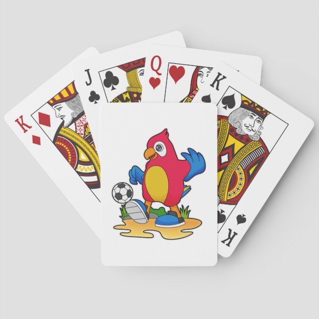 Jeu De Cartes Perroquet comme joueur de football avec Soccer (dos)