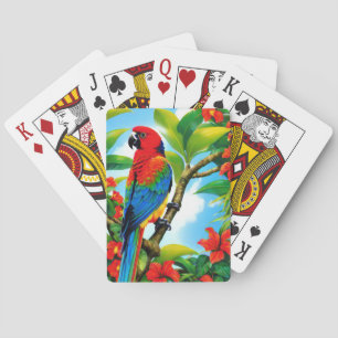 Jeu De Cartes Perroquet tropical sur un arbre