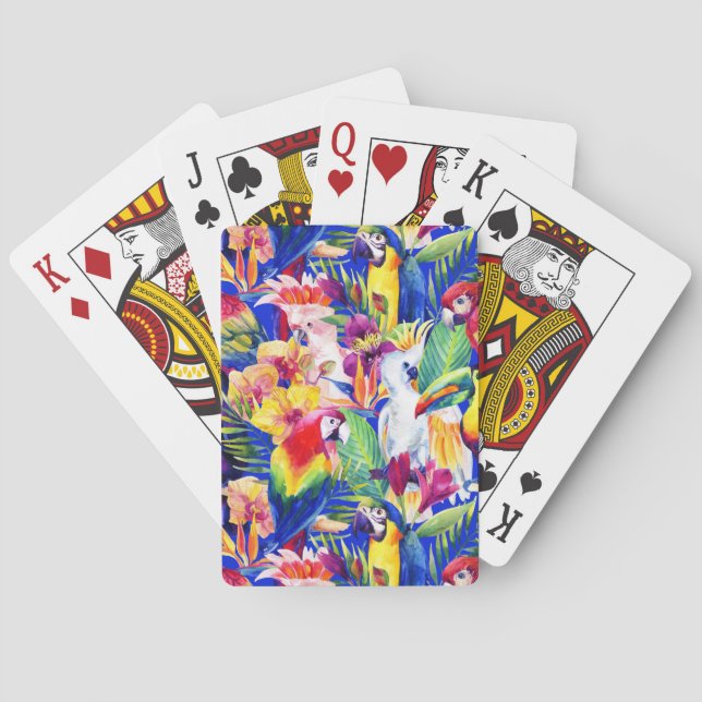 Jeu De Cartes Perroquets aquarelles (dos)
