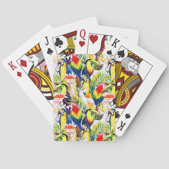Jeu De Cartes Perroquets Et Feuilles De Palmiers (dos)