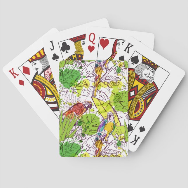 Jeu De Cartes Perroquets tropicaux (dos)