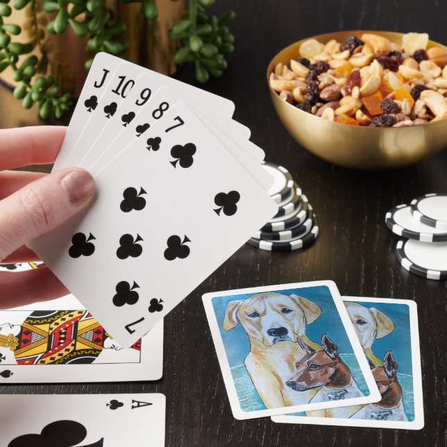 Jeu De Cartes Perros en la Playa Peinture d'Alfred Fox (In Situ)