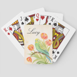 Jeu De Cartes Perruche aux Tulipes Personnaliser