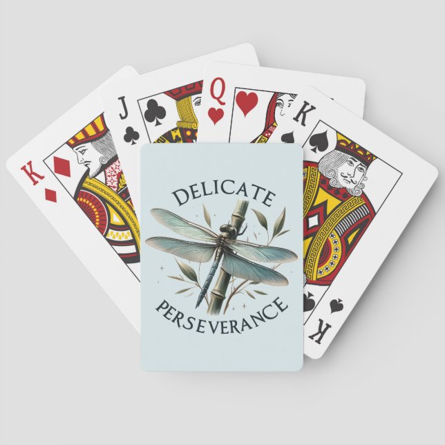 Jeu De Cartes Persévérance délicate - libellule artistique (dos)