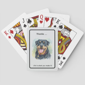 Jeu De Cartes Personalize Watercolor Pet Rottweiler Portrait