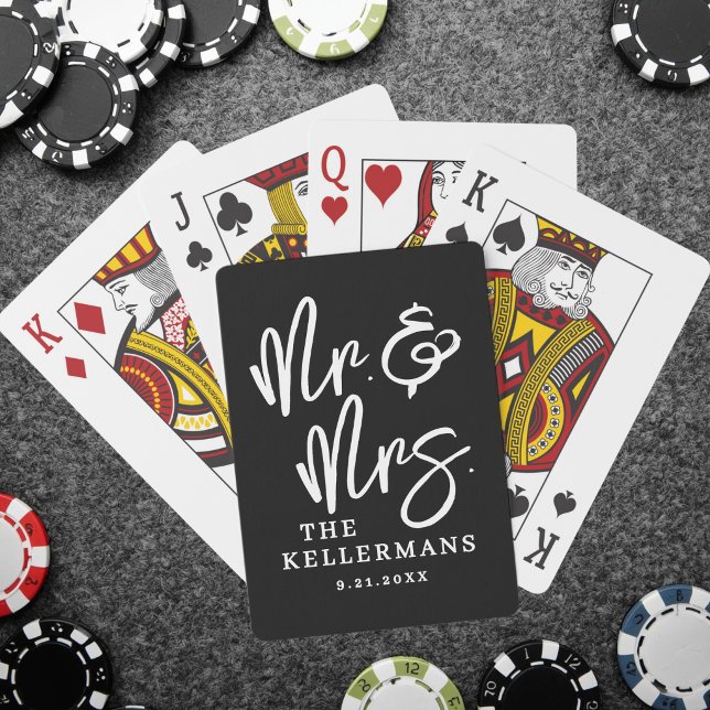 Jeu De Cartes Personalized Black Wedding (Personalized Black Wedding Poker Cards )